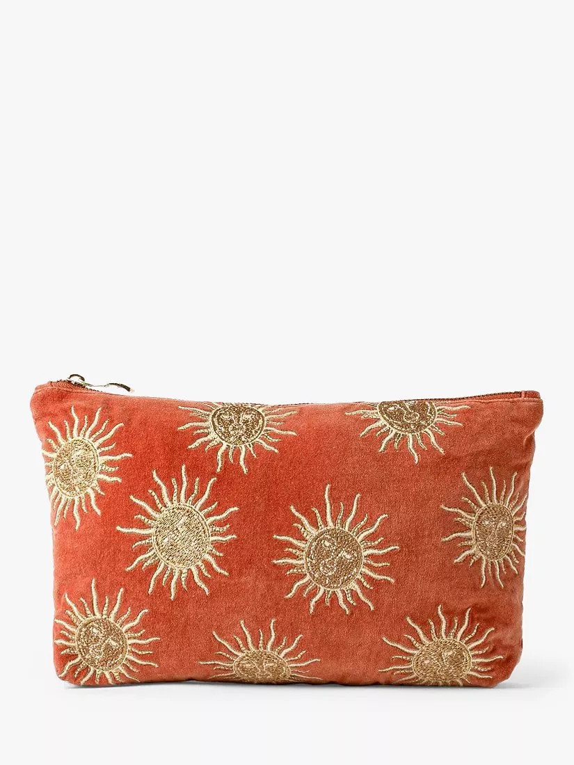 Elizabeth Scarlett Sun Goddess Velvet Pouch, Rust | John Lewis (UK)