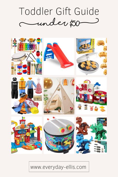 Toddler gift guide under $50. Toddler gift guide. Toddler toys. Toddler Christmas  

#LTKGiftGuide #LTKunder50 #LTKkids