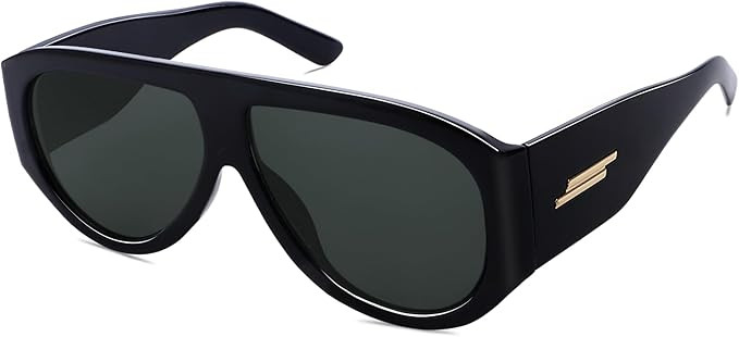 Retro Oversized Aviator Sunglasses for Women Men Trendy 70s Classic Vintage Designer Sun Glasses | Amazon (US)