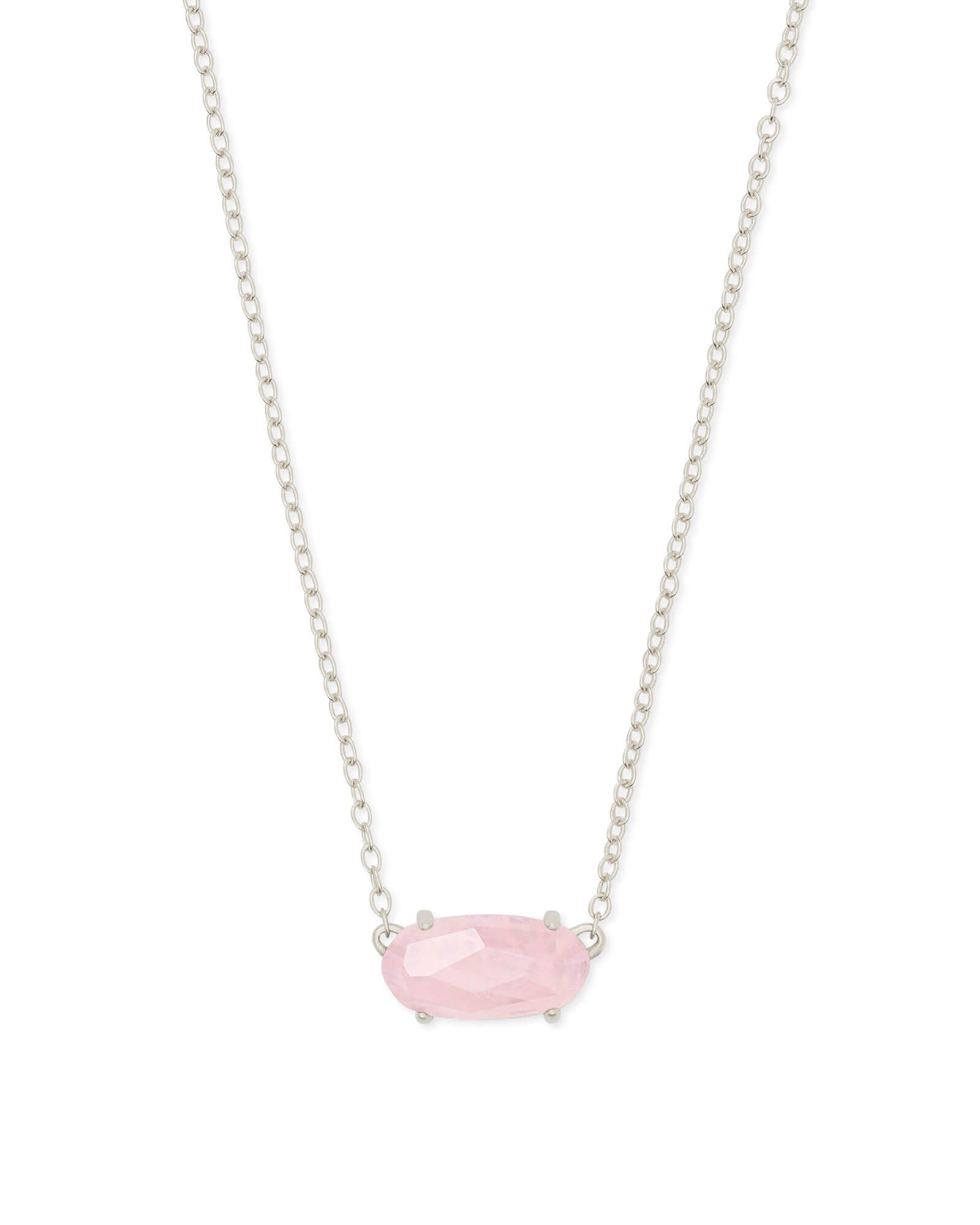 Ever Silver Pendant Necklace in Rose Quartz | Kendra Scott