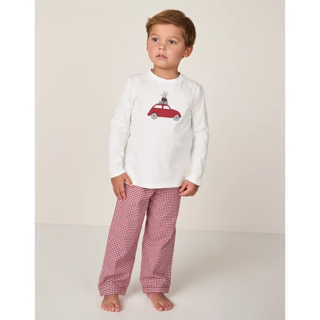 Organic Cotton Relaxed Fit Car Embroidery Gingham Pyjamas (2–12yrs) | The White Company UK & ROW