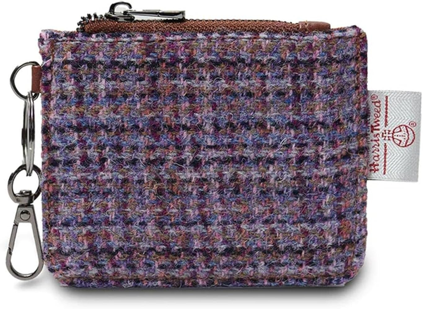 Islander The Card Zip Wallet Microfibre Leather and Harris Tweed (Violet Mini Dogtooth) | Amazon (US)
