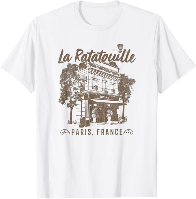 Disney Pixar Ratatouille Paris, France Vintage Restaurant T-Shirt | Amazon (US)