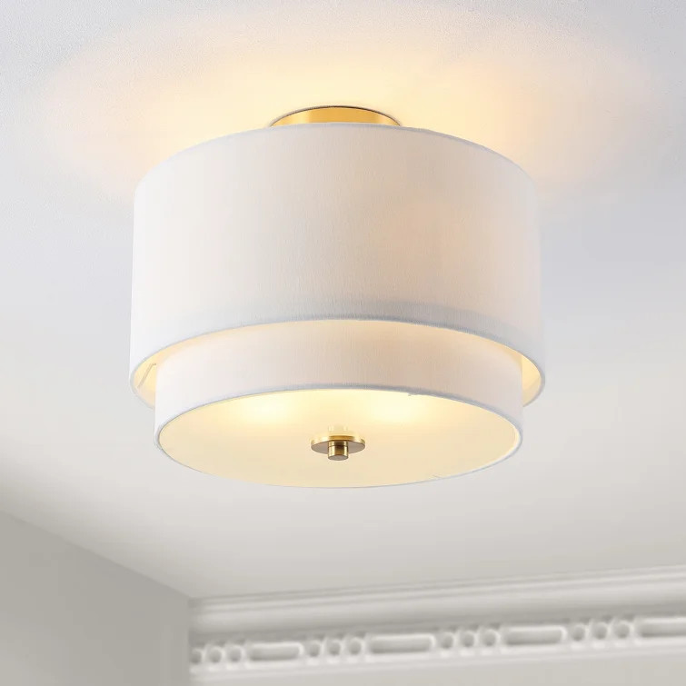 Marseille 3 - Light 16'' Shaded Drum Flush Mount | Wayfair North America