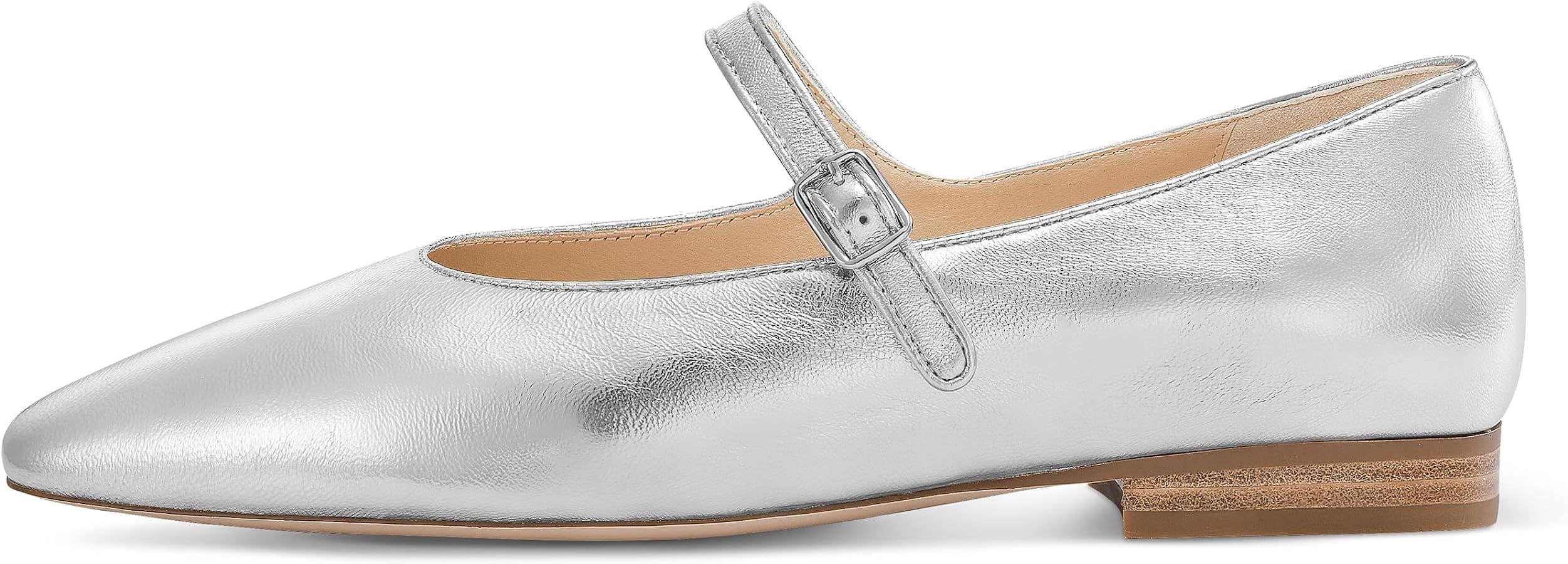 Mary Jane Flats Women Comfortable Mary Jane Shoes for Women Air Foam Touch Casual Shoes- Silver, ... | Amazon (US)