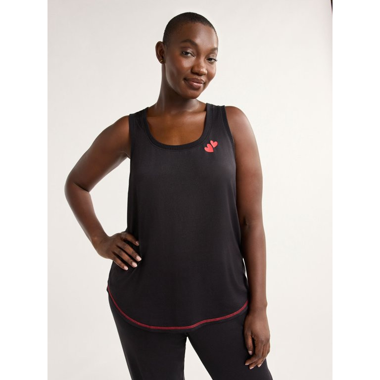 Joyspun Women's and Women’s Plus Hacci Knit Sleep Tank Top, Sizes XS to 3X | Walmart (US)