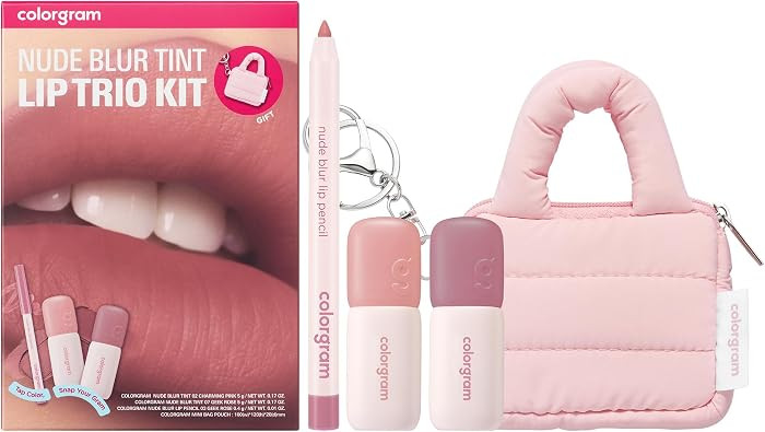 COLORGRAM NUDE BLUR TINT LIP TRIO KIT 01 COOL KIT | K-Beauty Makeup | Soft Matte Lip Stain | Powd... | Amazon (US)