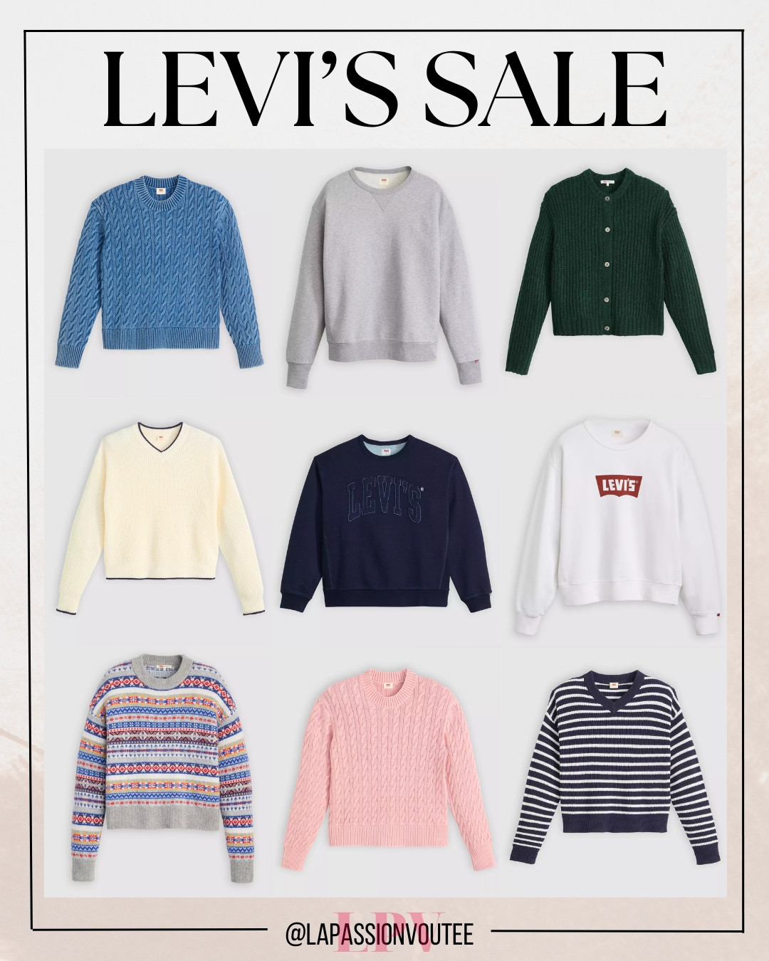 Cozy Levi’s sweaters are on sale and the bestselling picks are so good! 🧶✨ Soft knits, classic colors, and timeless fits you can wear all season. With 30% off $150+, it’s the perfect excuse to add a few fresh layers to your fall and winter staples. ❄️🤎 

 #LTKSaleAlert #LTKFindsUnder100