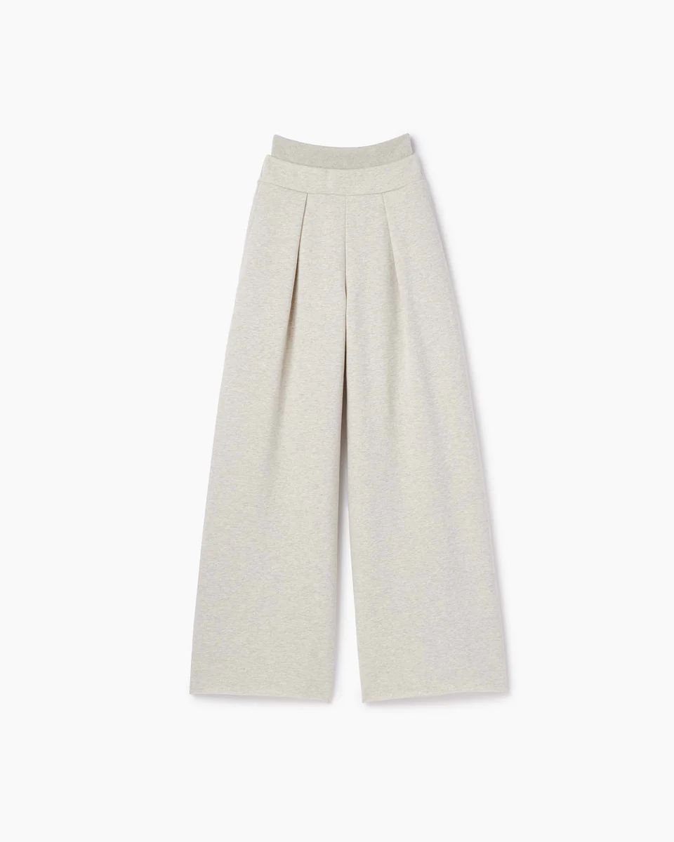 Warm Core Wide Leg Pant in Eggshell Mix | Sweatpants | Women's Clothing | TKEES