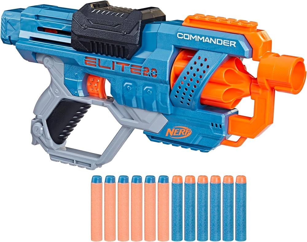 Nerf Elite 2.0 Commander RD-6 Dart Blaster, 12 Darts, 6-Dart Rotating Drum, Outdoor Toys, Great H... | Amazon (US)