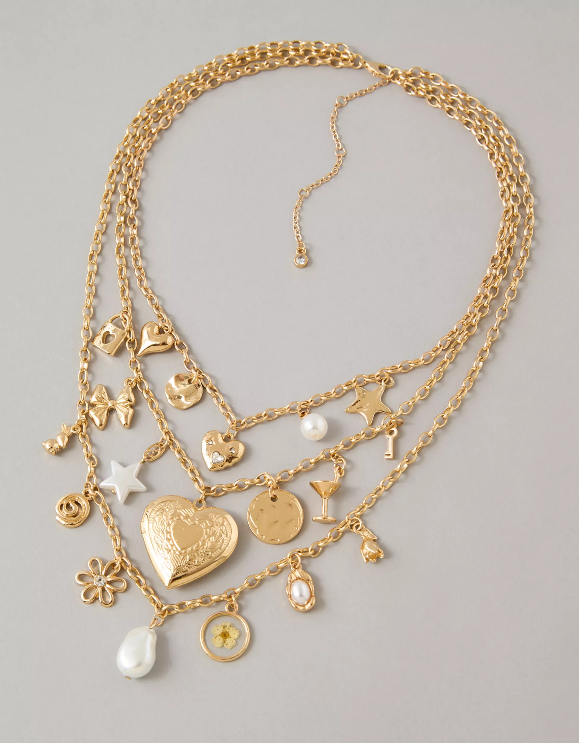 AEO Layered Charm Necklace | American Eagle Outfitters (US & CA)