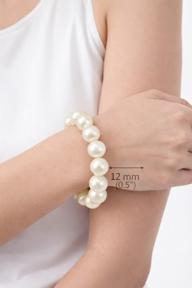 White Pearl Stretch Bracelet | Amazon (US)