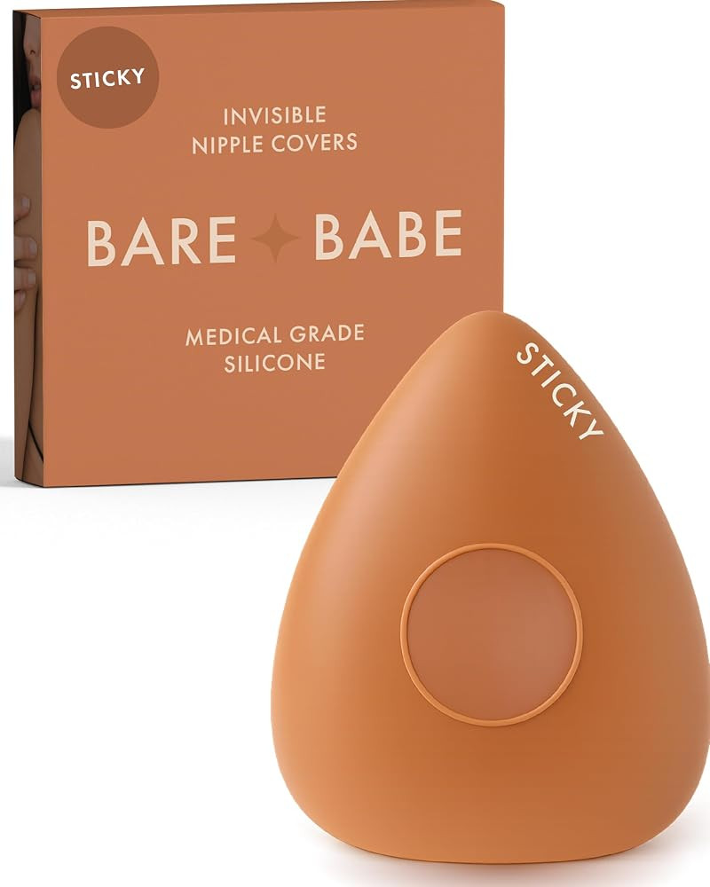 Bare Babe Sensitive Triangle Adhesive Silicone Nipple Covers for Women in 5 Shades - Adhesive-Free Center - Reusable Pasties | Amazon (US)