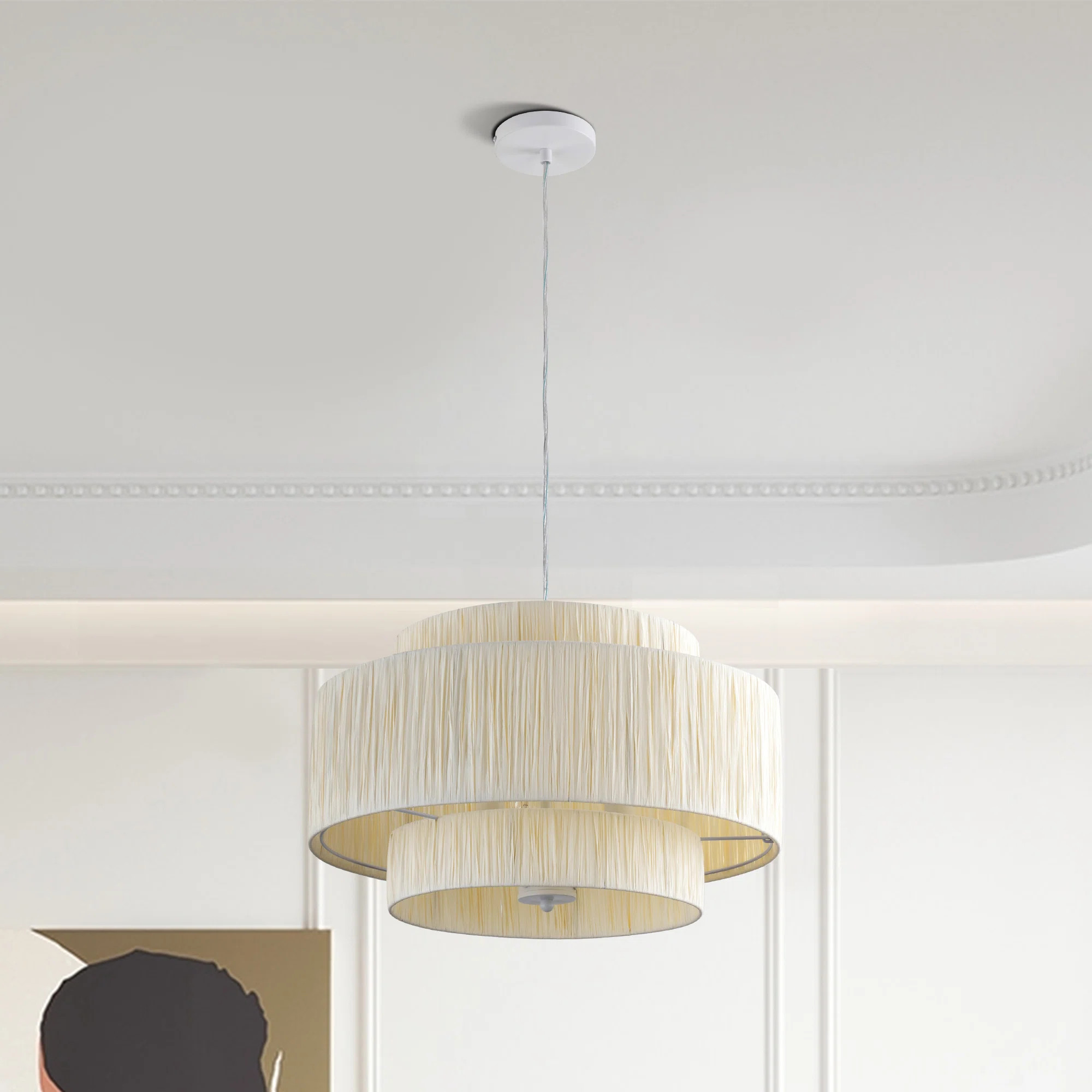 Mistana™ Frese 3 - Light Drum Chandelier with Wrought Iron Accents | Wayfair | Wayfair North America