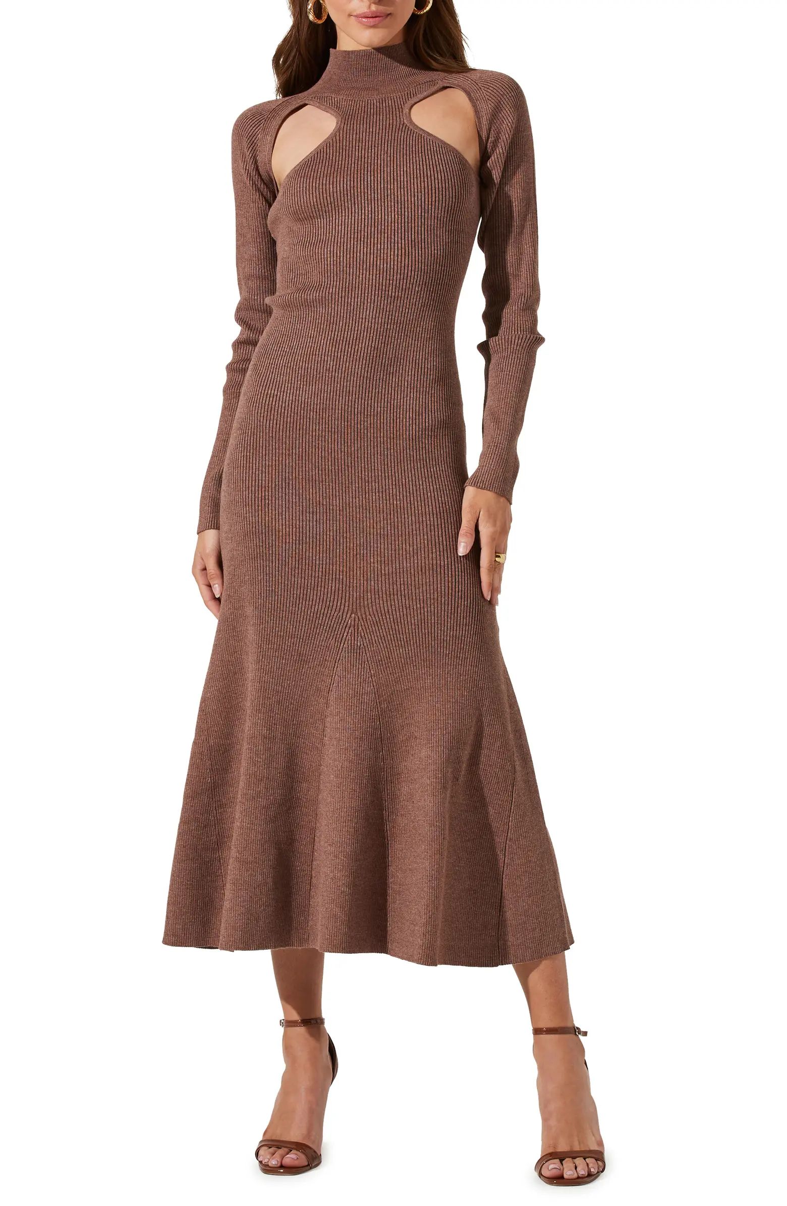 Cutout Long Sleeve Sweater Dress | Nordstrom
