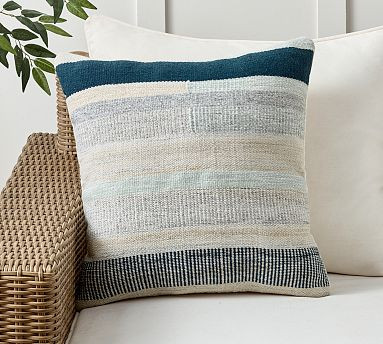 Adam Striped Outdoor Pillow | Pottery Barn (US)