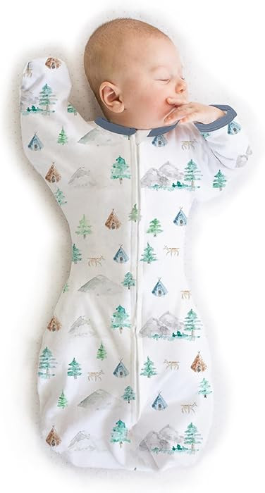 SwaddleDesigns Transitional Swaddle Sack, Arms Up Half-Length Sleeves & Mitten Cuffs, Swaddle for... | Amazon (US)