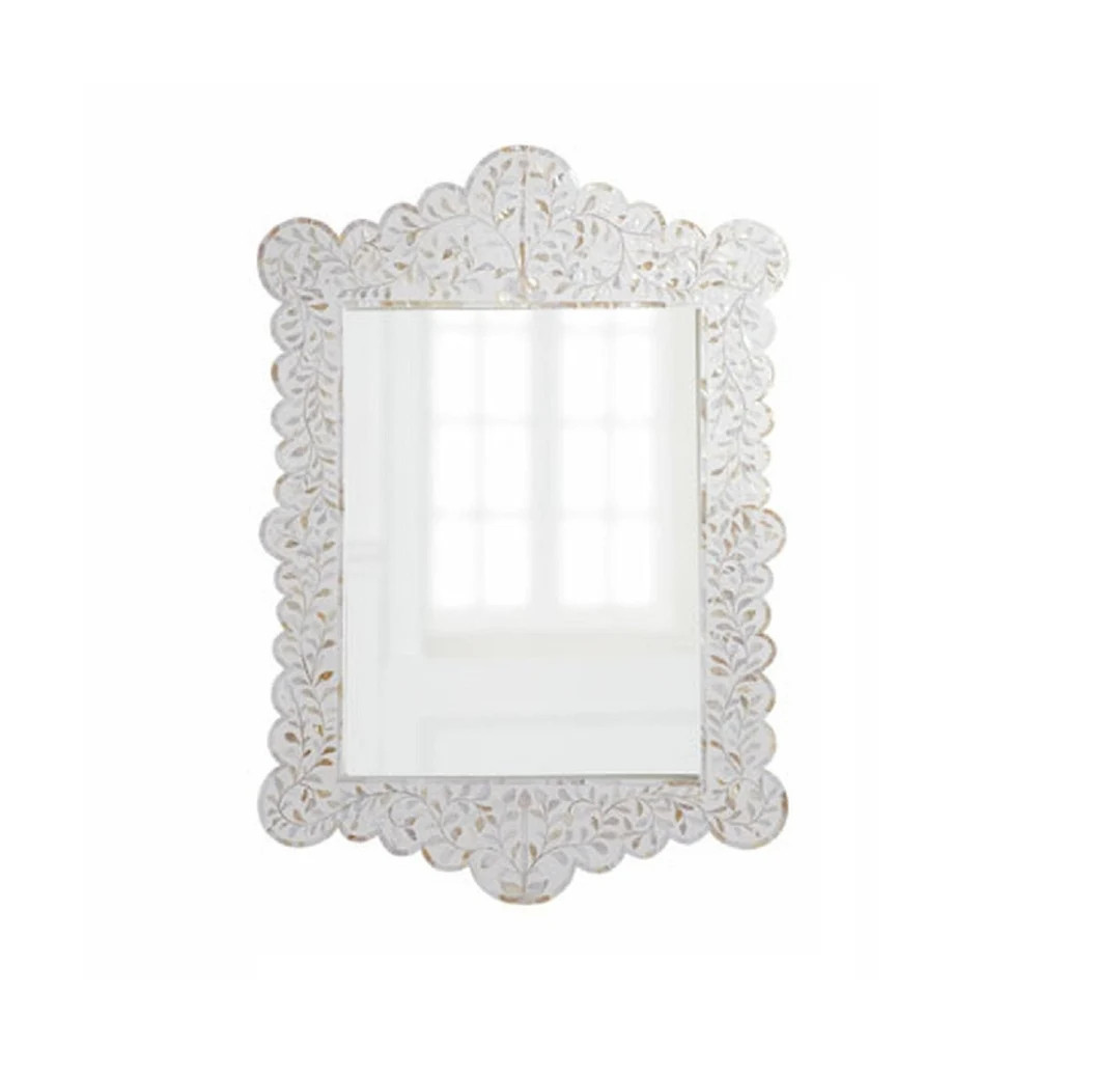 Mother of Pearl Inlay Floral Pattern Mirror Frame Mother of - Etsy | Etsy (US)