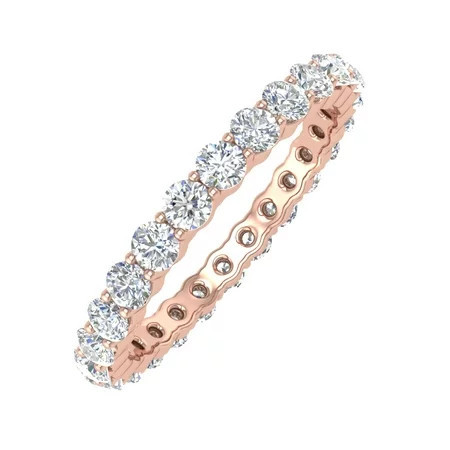 1 1/10 Carat Prong Set Diamond Eternity Ring Band in 14K Rose Gold (Ring Size 8) (I1-I2 Clarity) | Walmart (US)