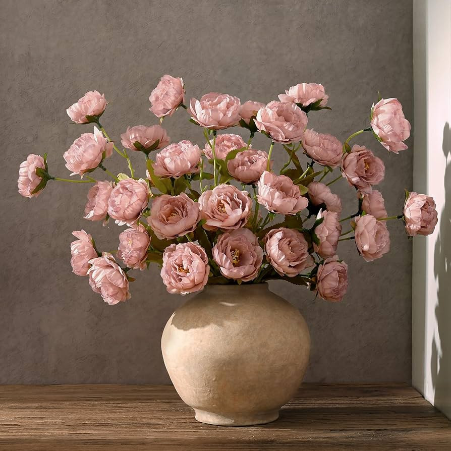 Waipfaru 6 Pcs 31" Peonies Artificial Flowers, Real Look Large Faux Silk Flowers with 36 Blooms f... | Amazon (US)