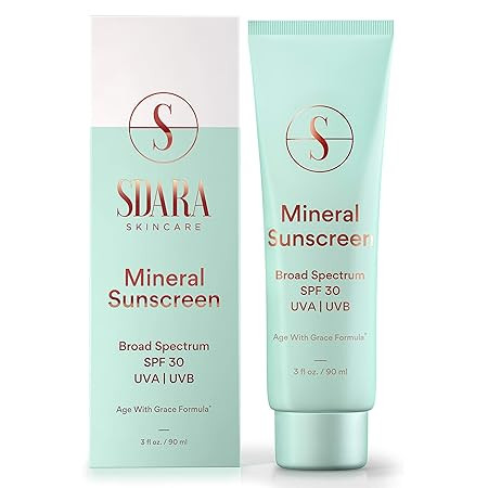 Sdara SPF 30 Mineral Sunscreen for Sensitive Skin - Reef Safe, Biodegradable, Broad Spectrum With... | Amazon (US)