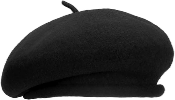 100% Wool Beret Hats for Women Men,Classic French Hat,Adjustable Headband, Handmade Rolled Brim. | Amazon (US)