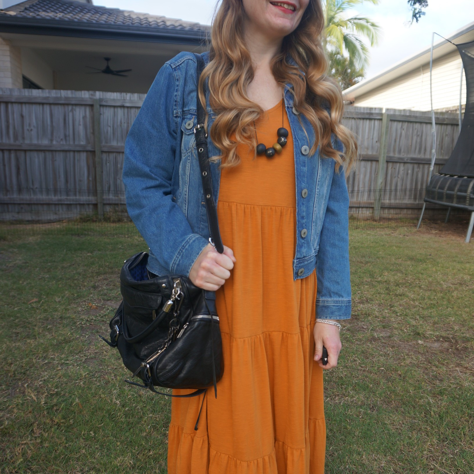 Kmart Anko orange tiered maxi dress, denim jacket and thrifted vintage Rebecca Minkoff Cupid bag 🧡

#LTKaustralia #LTKbag #LTKspring