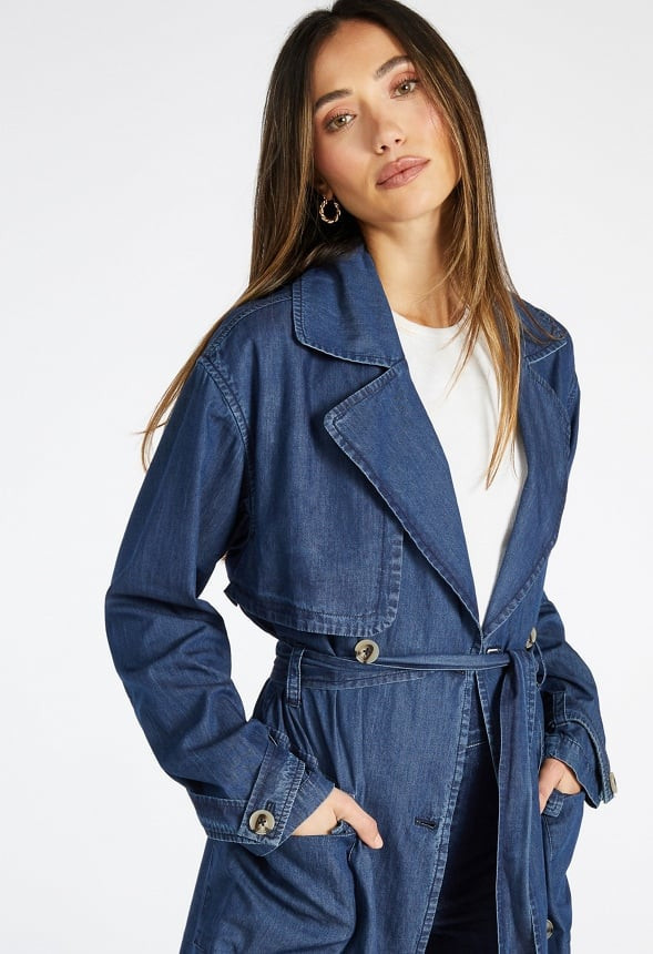Denim Trench Coat | JustFab
