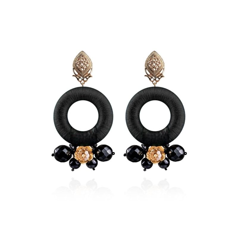 Daphne Earrings In Sable Noir | Wolf and Badger (Global excl. US)