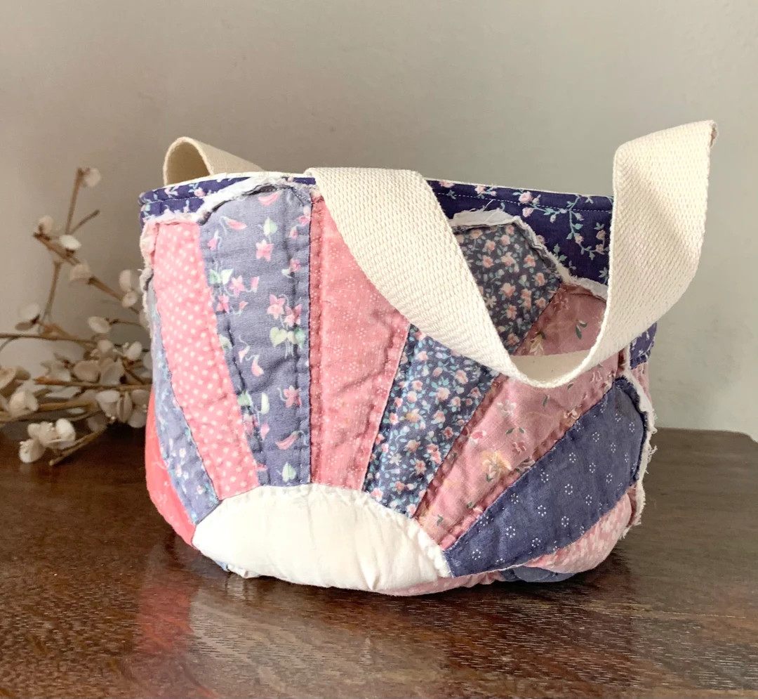 Vintage Quilt Basket Easter Basket Easter Egg Pail Easter Bucket Spring Peter Cottontail Season S... | Etsy (US)