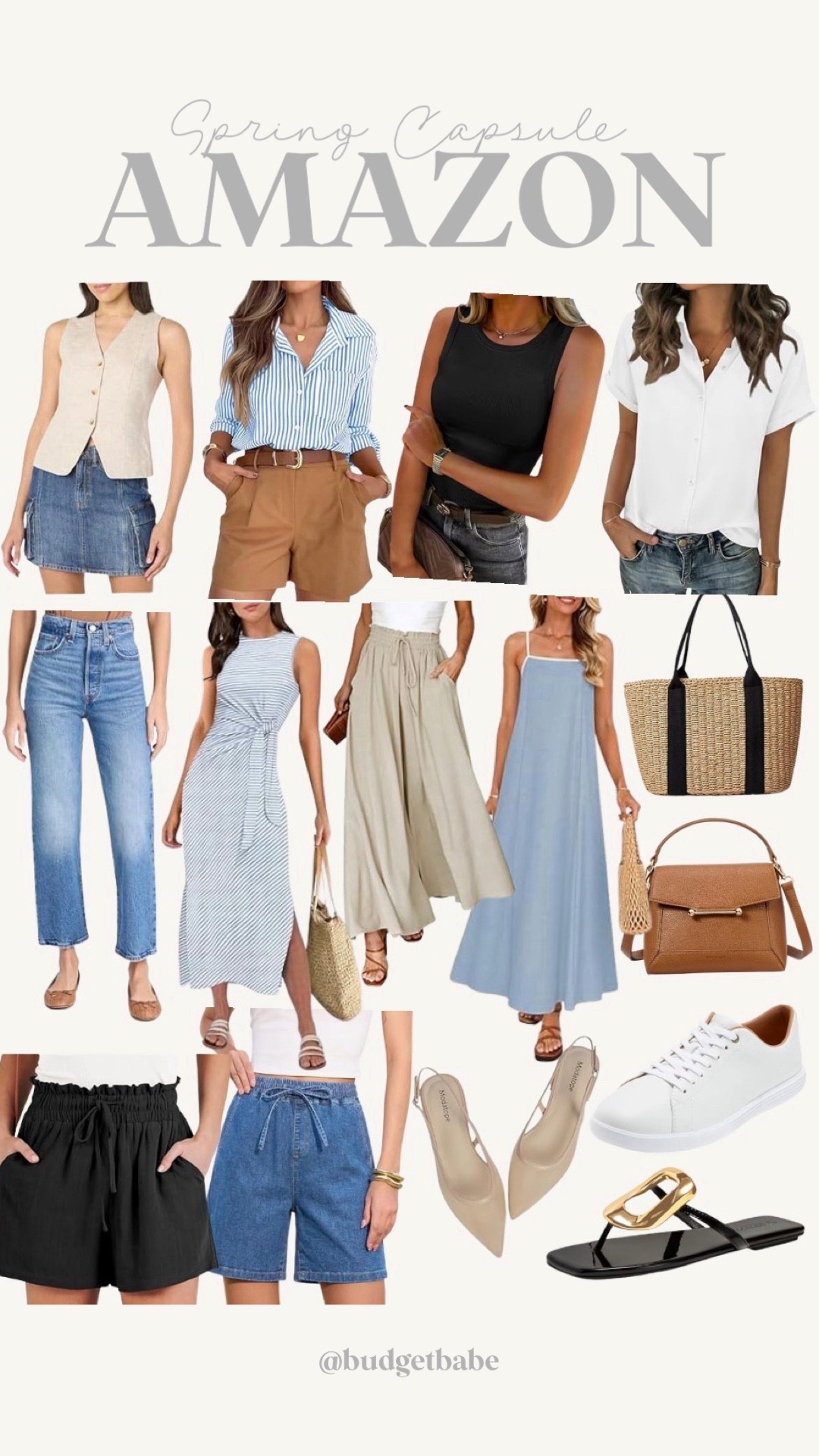 Spring capsule wardrobe with Amazon finds, coastal neutral classic 

#LTKOver40