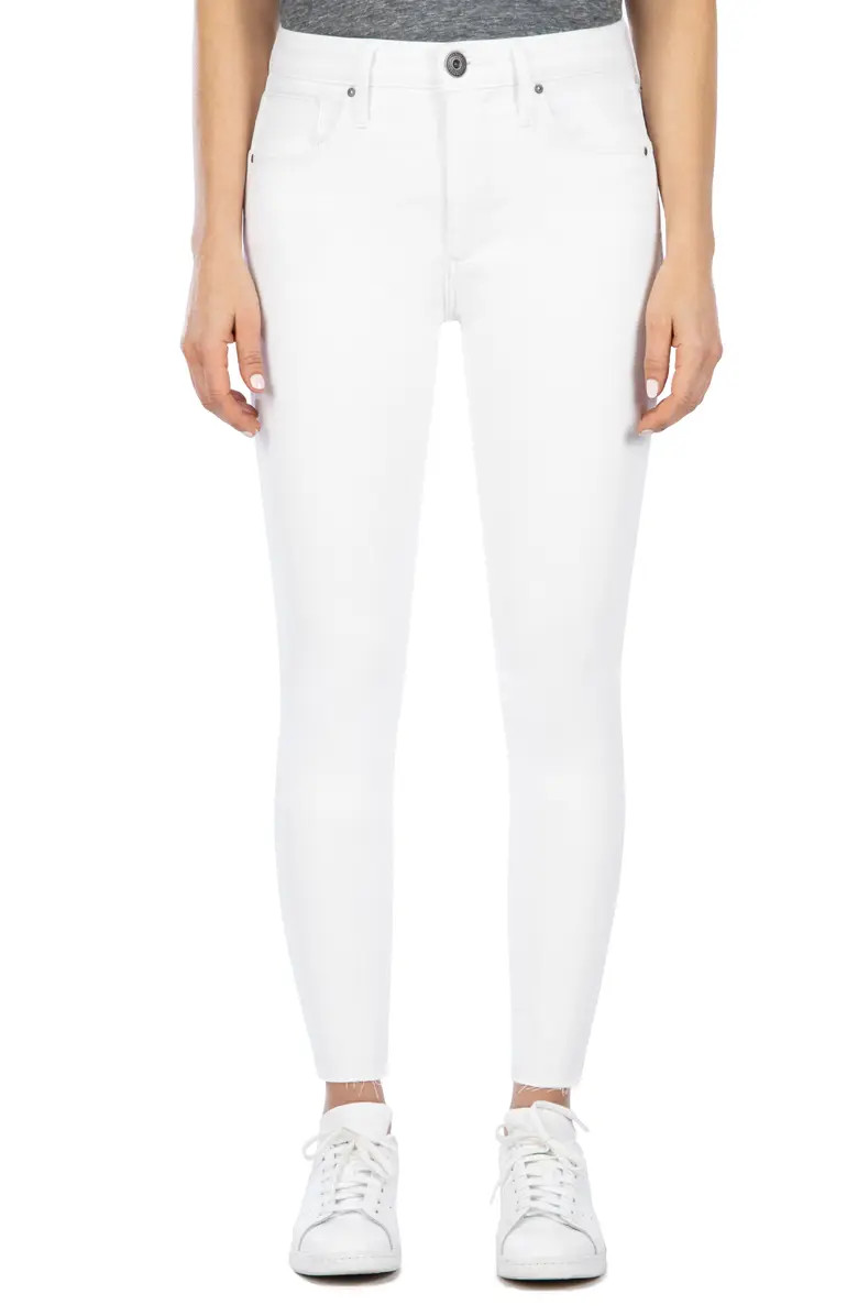 Wetherly Cooper High Waist Raw Hem Ankle Skinny Jeans | Nordstrom | Nordstrom