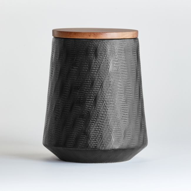 Ethan Large Black Canister | Crate & Barrel