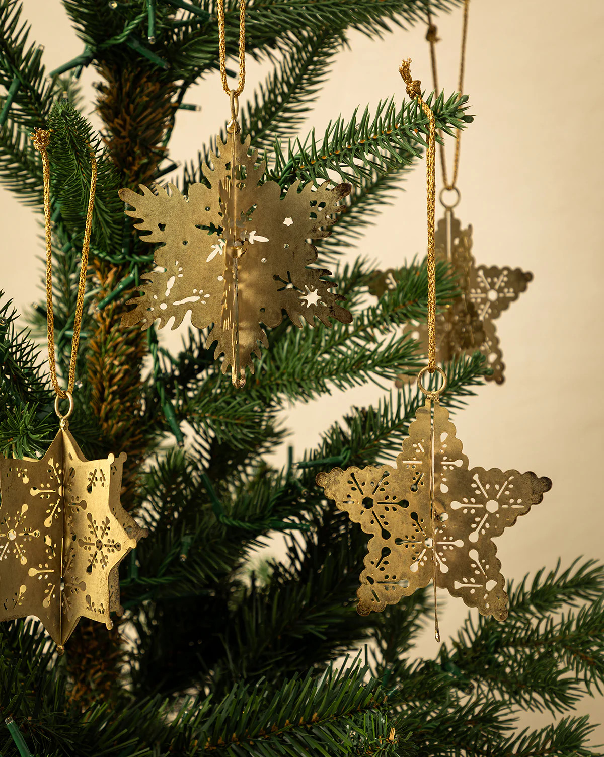 Antique Gold Snowflake Ornaments (Set of 4) | McGee & Co. (US)