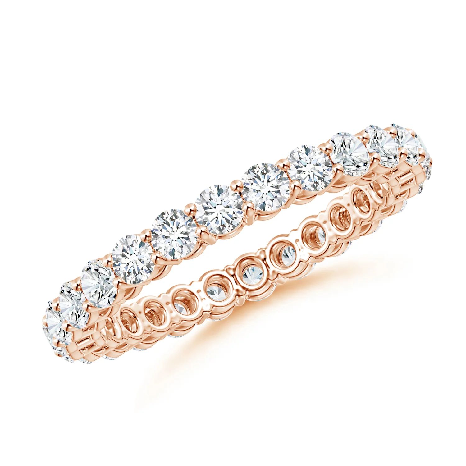 North-South Round Diamond Classic Eternity Wedding Ring  | Angara | Angara US