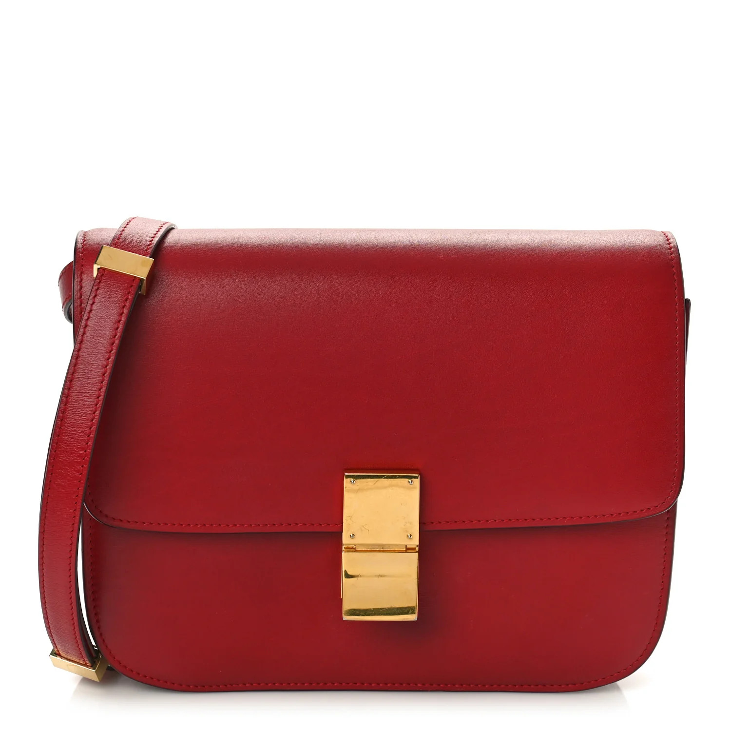 Box Calfskin Medium Classic Box Flap Bag Red | FASHIONPHILE (US)