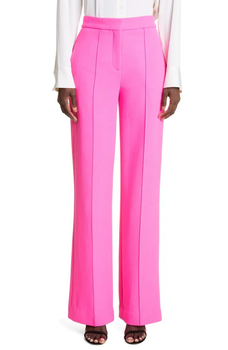 Adam Lippes Pintuck Pleat Wool Crepe Trousers | Nordstrom | Nordstrom