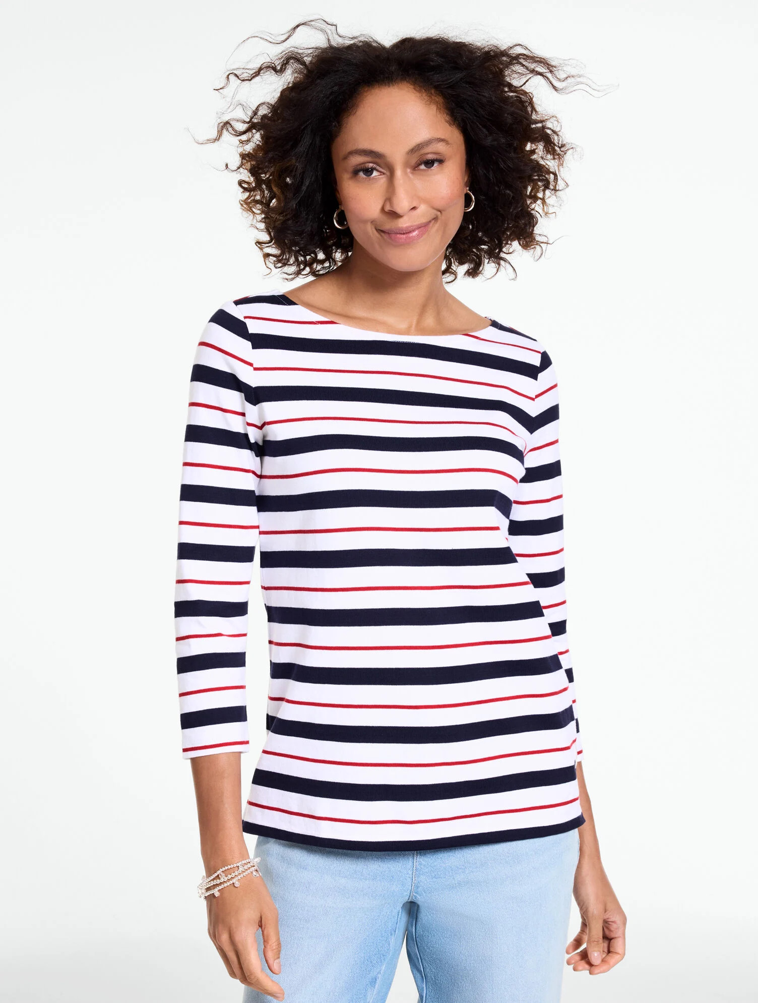 Authentic Talbots Tee - Tidepool Stripe | Talbots