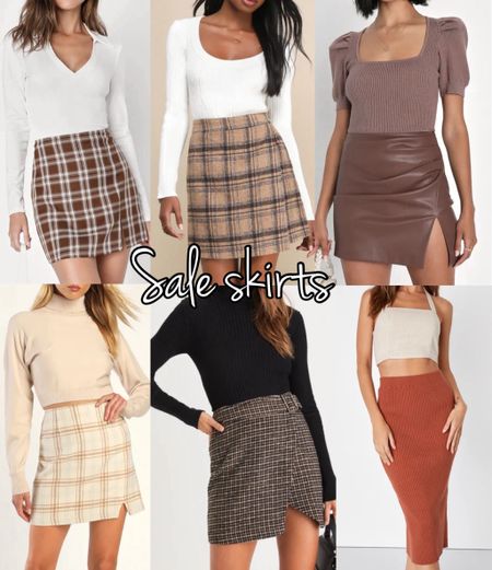 brown plaid mini skirt, cream mini skirt, beige mini skirt, brown vegan leather mini skirt, rust midi skirtt

#LTKfindsunder50 #LTKstyletip #LTKsalealert