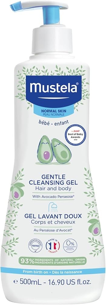 Mustela Baby Gentle Cleansing Gel - Baby Hair & Body Wash - with Natural Avocado fortified with V... | Amazon (US)