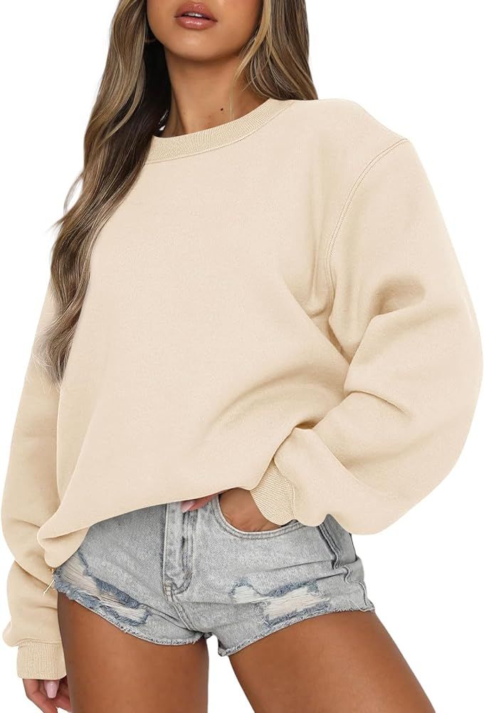 EFAN Womens Sweatshirts Long Sleeve Crew Neck Pullover Sweatshirt Casual Outfits 2023 Fall Clothe... | Amazon (US)