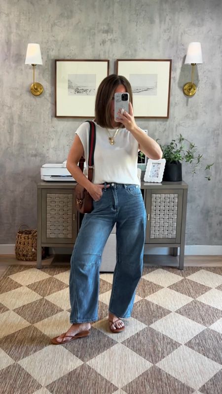 Amazon casual summer sandals outfit
Top in a small- true to size 
Jeans in a xs - if in between sizes go down
Sandals true to size

#amazonfashion 

#LTKFindsUnder100 #LTKFindsUnder50 #LTKStyleTip