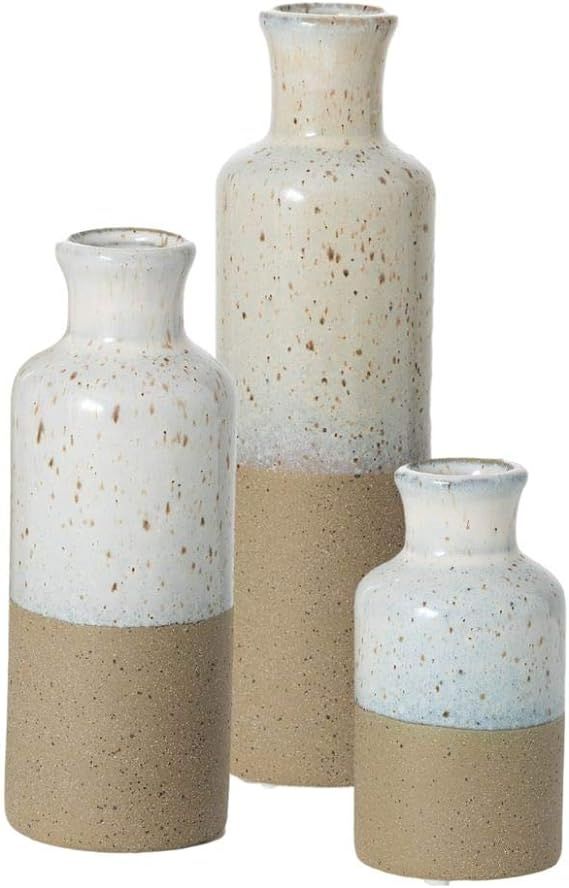 Sullivans Ceramic Vase Set - 3 Small Vases, Rustic Home Decor, Modern Farmhouses; Ideal Shelf Dé... | Amazon (US)