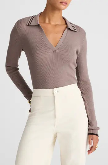 Johnny Collar Merino Wool & Silk Sweater | Nordstrom