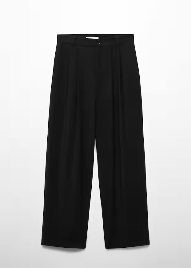 Wideleg pleated trousers -  Women | Mango United Kingdom | MANGO (UK)