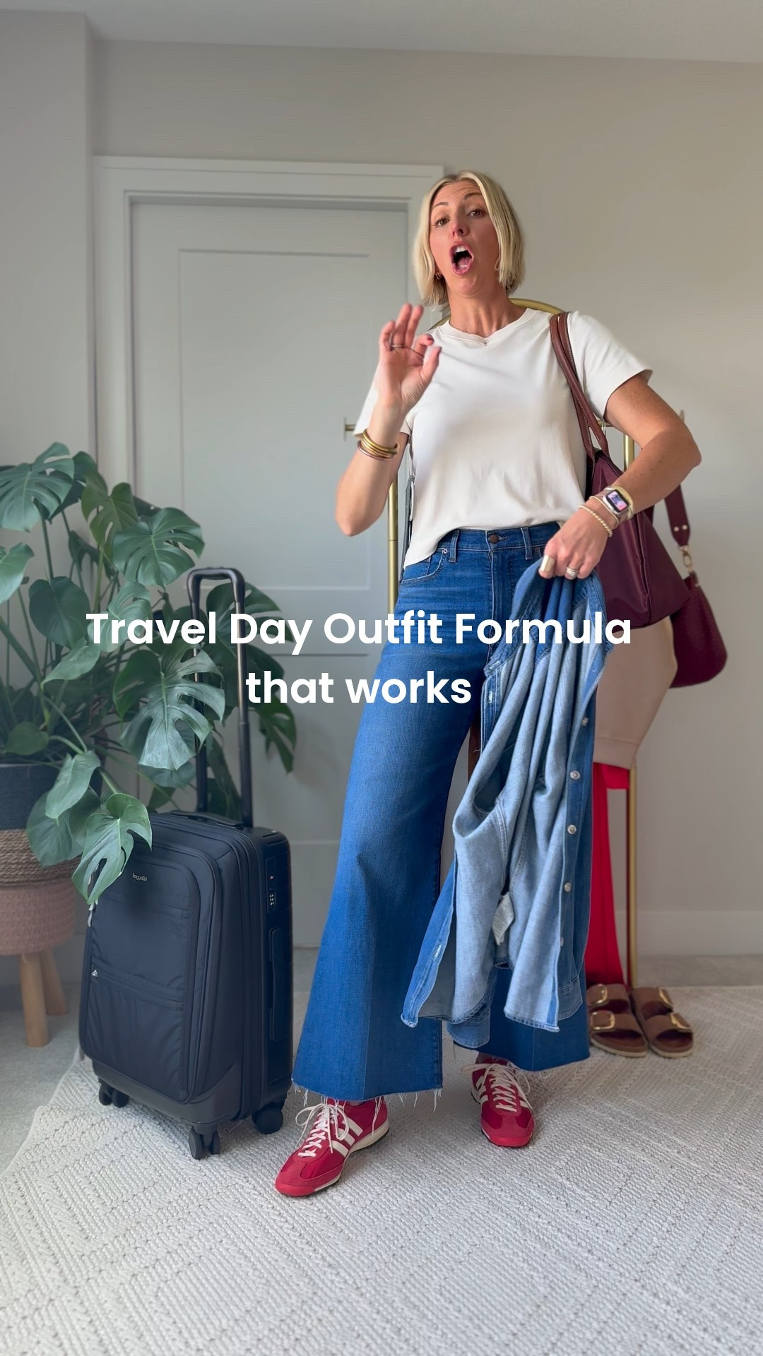 The travel day outfit formula that works! It’s the perfect combination of comfort and style and practicality for your trip. These comfort stretch jeans are not only lightweight, but they’re really comfortable. I love the modern crop flare pair with a lightweight cotton tea and layer with a denim shirt. Sneakers are always a must for comfort these at a pop-up color and some fun wearing my true to size in the jeans and the tall length PS these are currently 60% off with code summertime

#LTKFindsUnder100 #LTKSaleAlert #LTKStyleTip