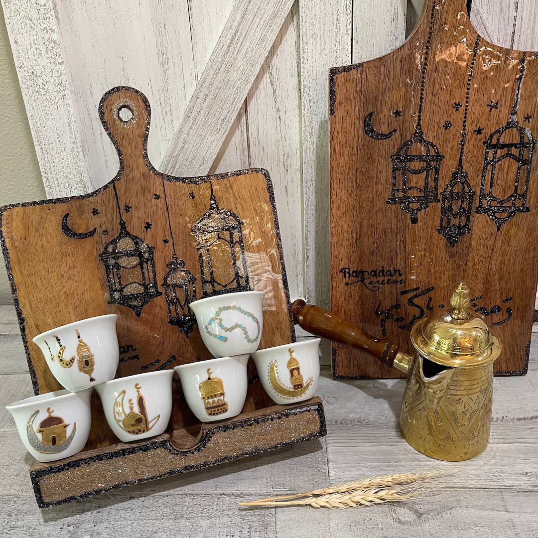 Ramadan Arabic Coffee Cups Set Set of 6 Cups Hand-painted ARABIC Coffee Cups Set - Etsy | Etsy (US)