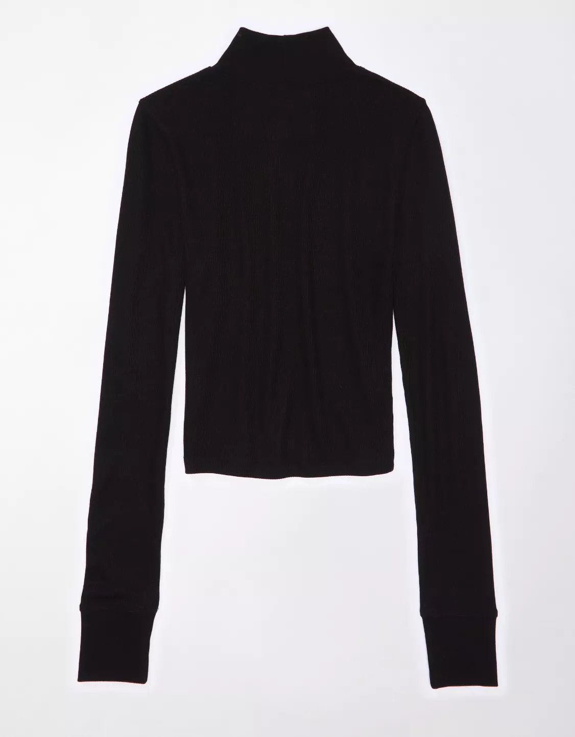 AE Long-Sleeve Cropped Hey Baby Mock Neck Tee | American Eagle Outfitters (US & CA)