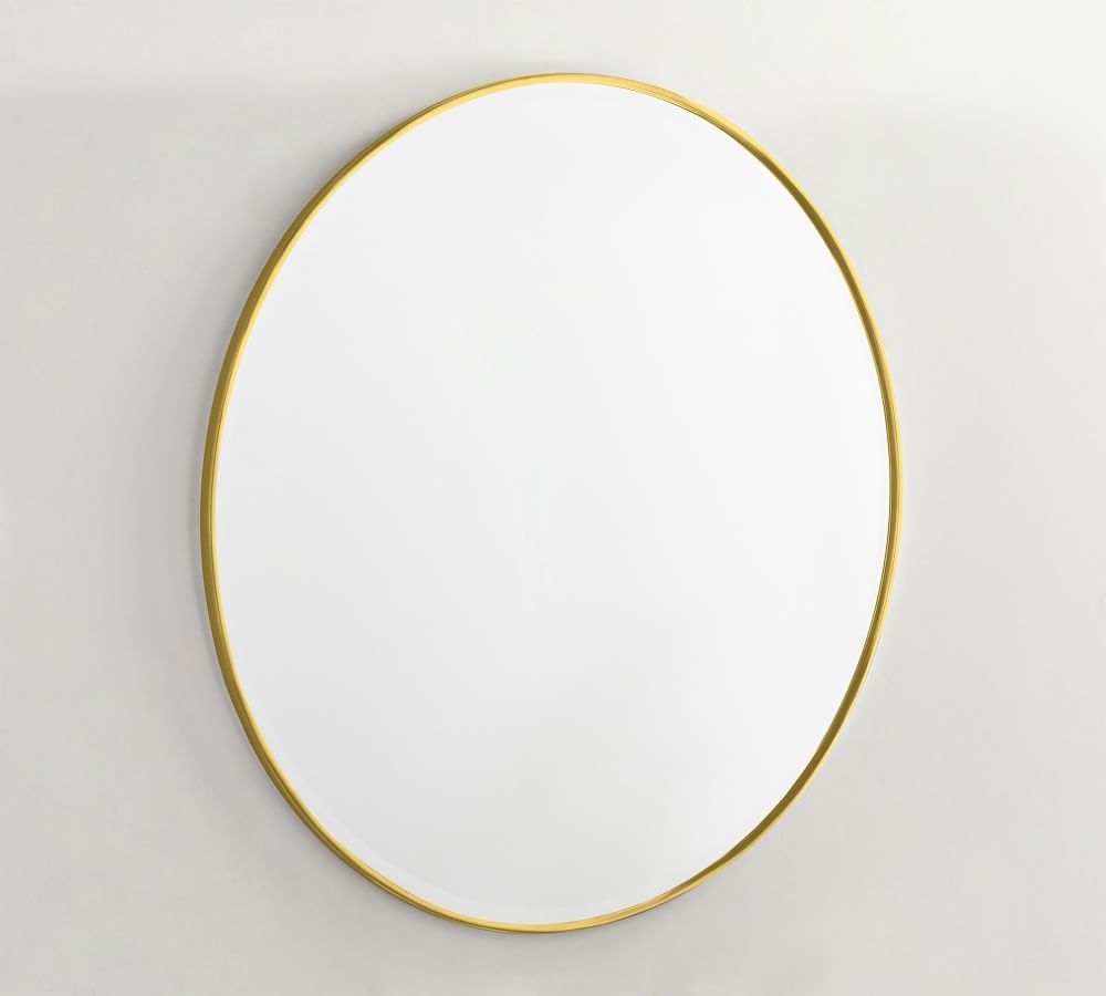 Brass Vintage Round Mirror, 42&amp;quot; with French Cleat Mount | Pottery Barn (US)