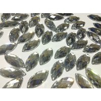 Craftbuddyus 50Pcs 9x20mm Sew On Clear Oval Horse Eye Acrylic Diamante Rhinestone Crystal Gems | Etsy (US)